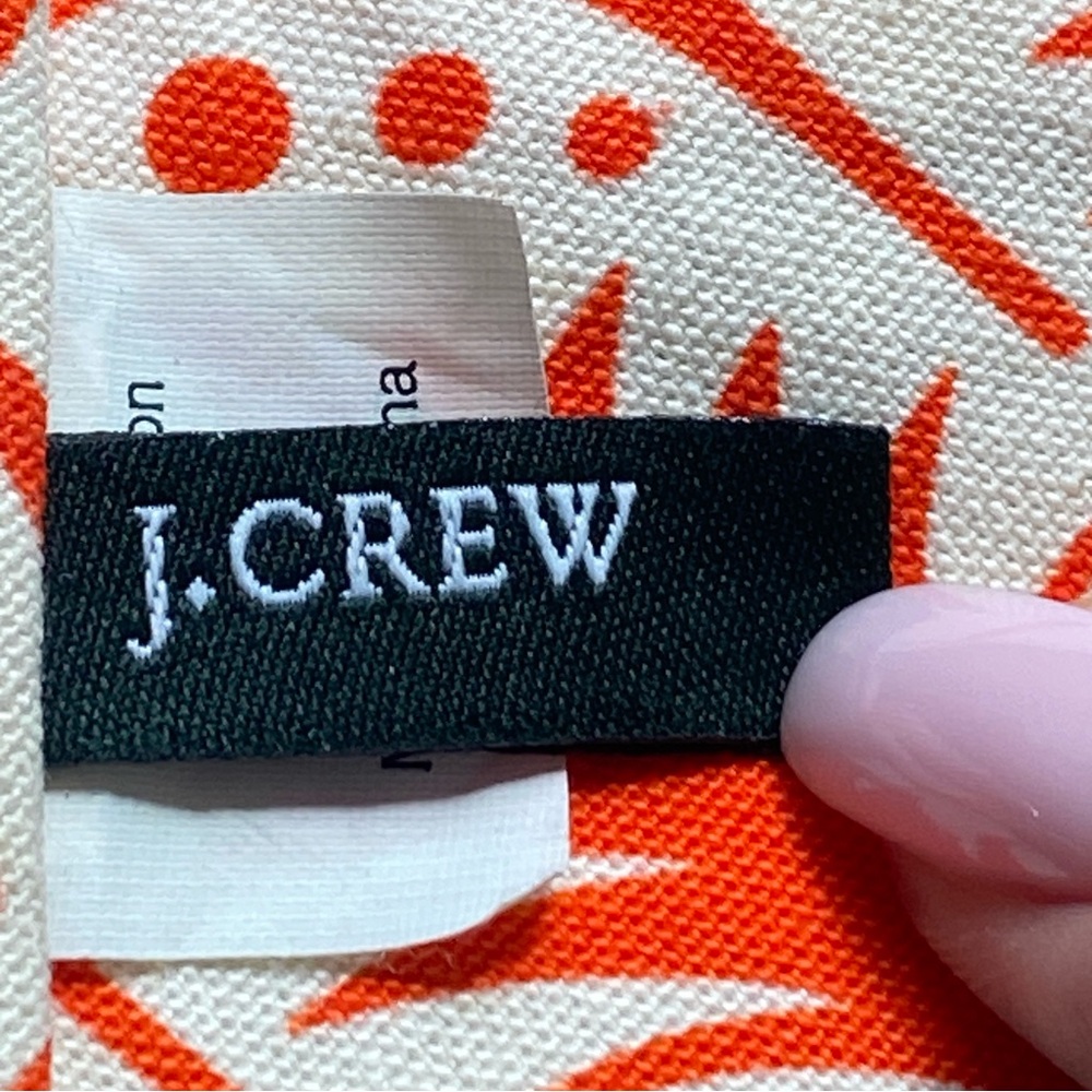 J. Crew Fern Orange and White Belt Bamboo Gold Ring Size Medium - Picture 4 of 7